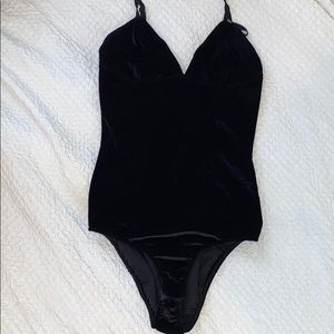 LA Hearts Black velour body suit size S